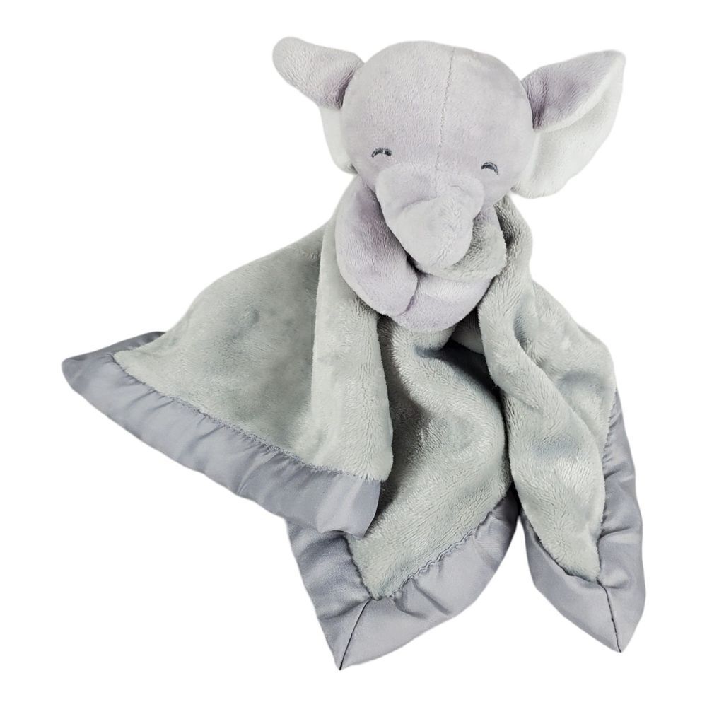 Carter’s Elephant Grey Security Blanket Lovey Baby Plush Toy Satin Back 14x14 - Picture 9 of 9